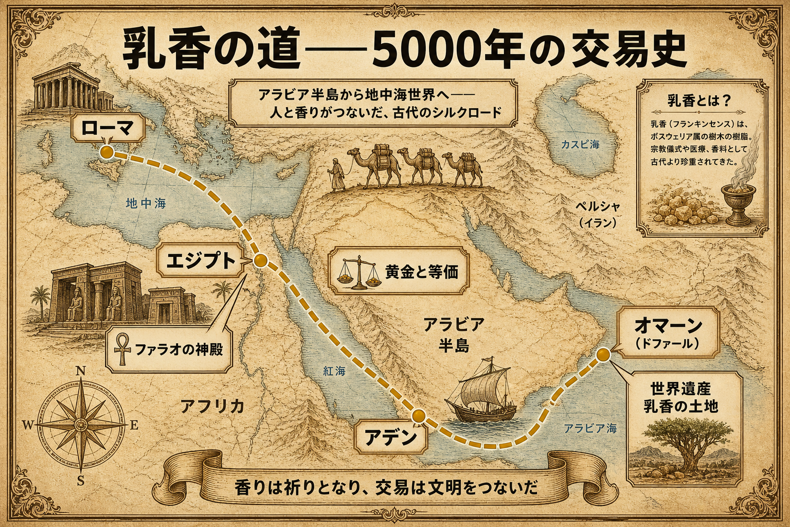 乳香の道——オマーンから地中海へ5000年の交易ルート