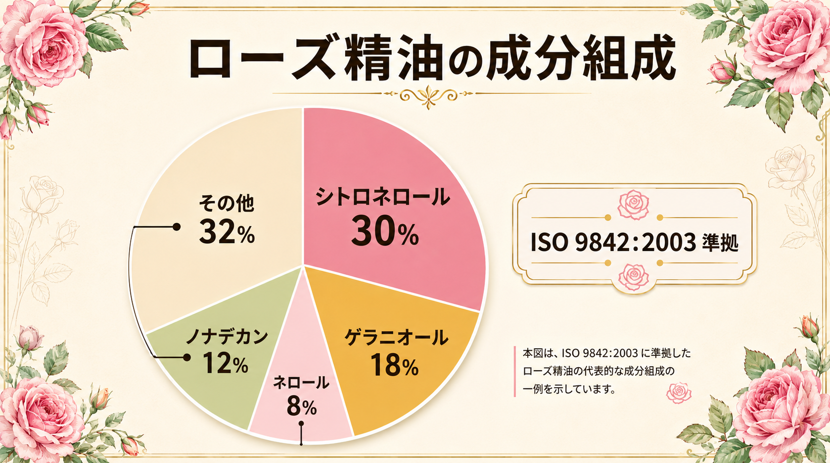 ブルガリアンローズ精油の科学 — 成分・産地・品質基準を徹底解説 38 図解