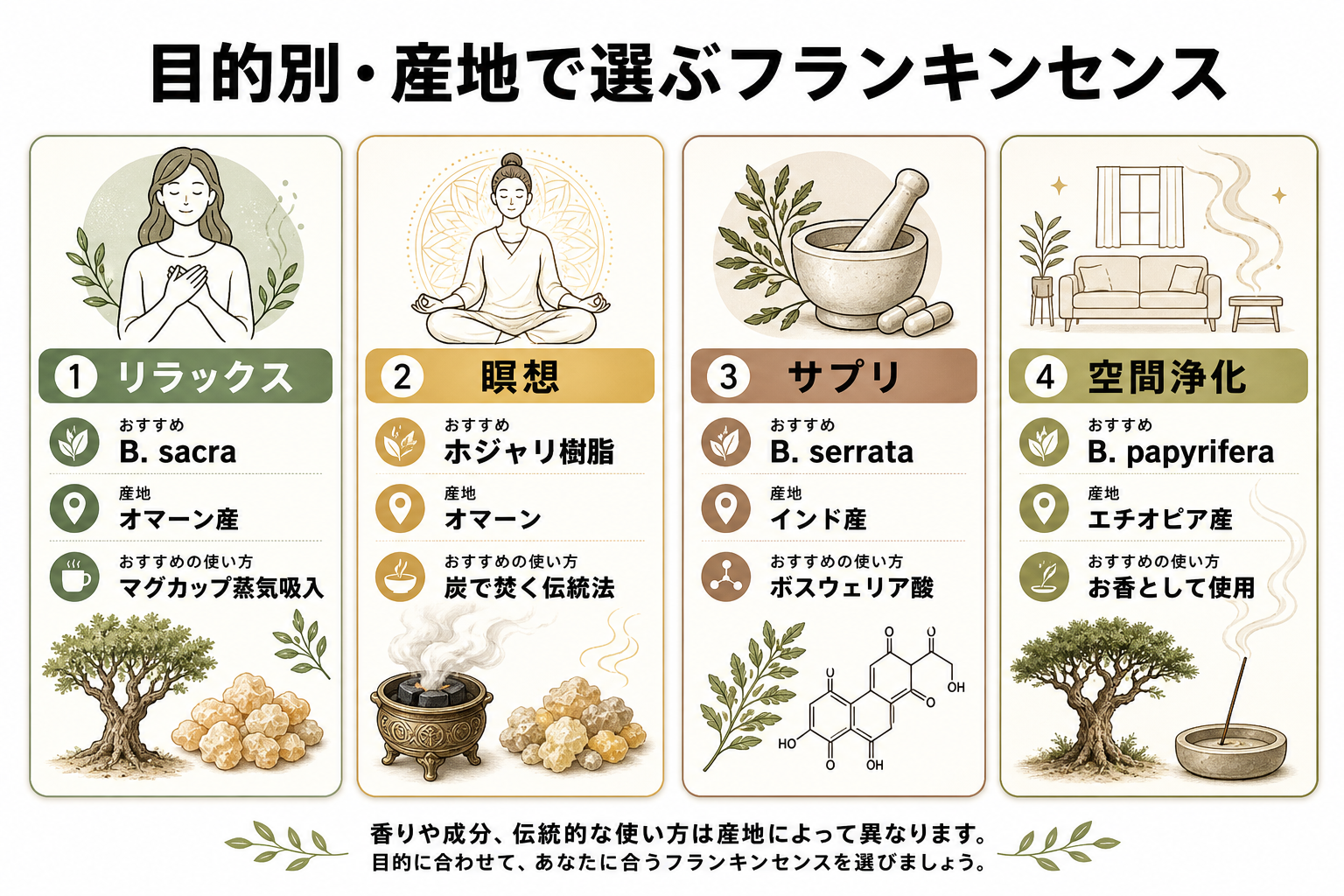目的別フランキンセンス選びガイド