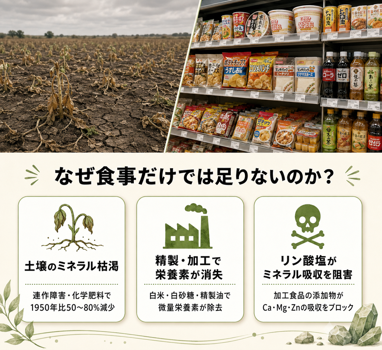 ミネラル不足は食事だけでは解決できない?|PHOSSILミネラルの成分・吸収・活用法 23 image