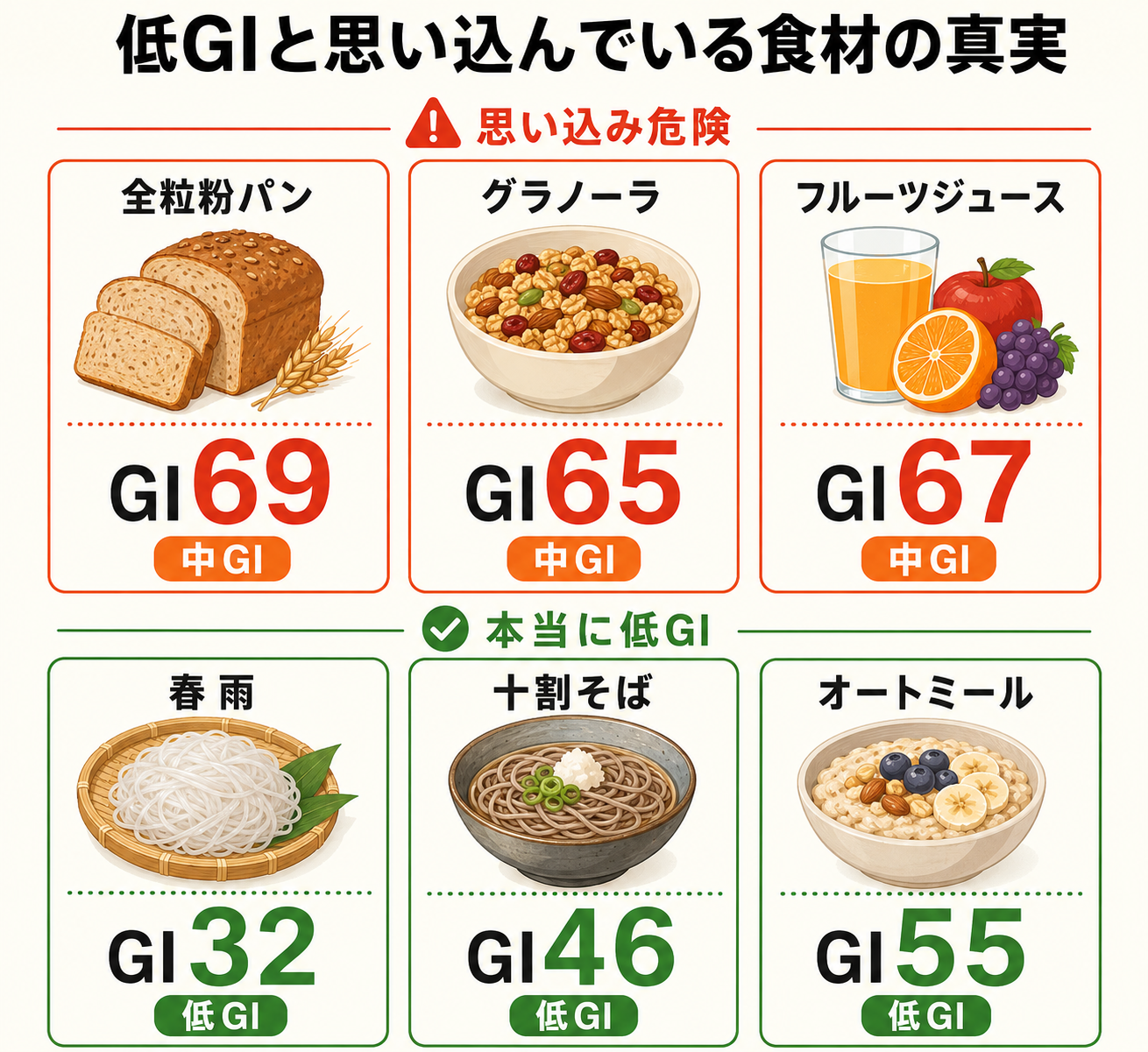 糖質制限の落とし穴──GI値で食材を判断する方法 6 低GIと思い込んでいる食材の真実
