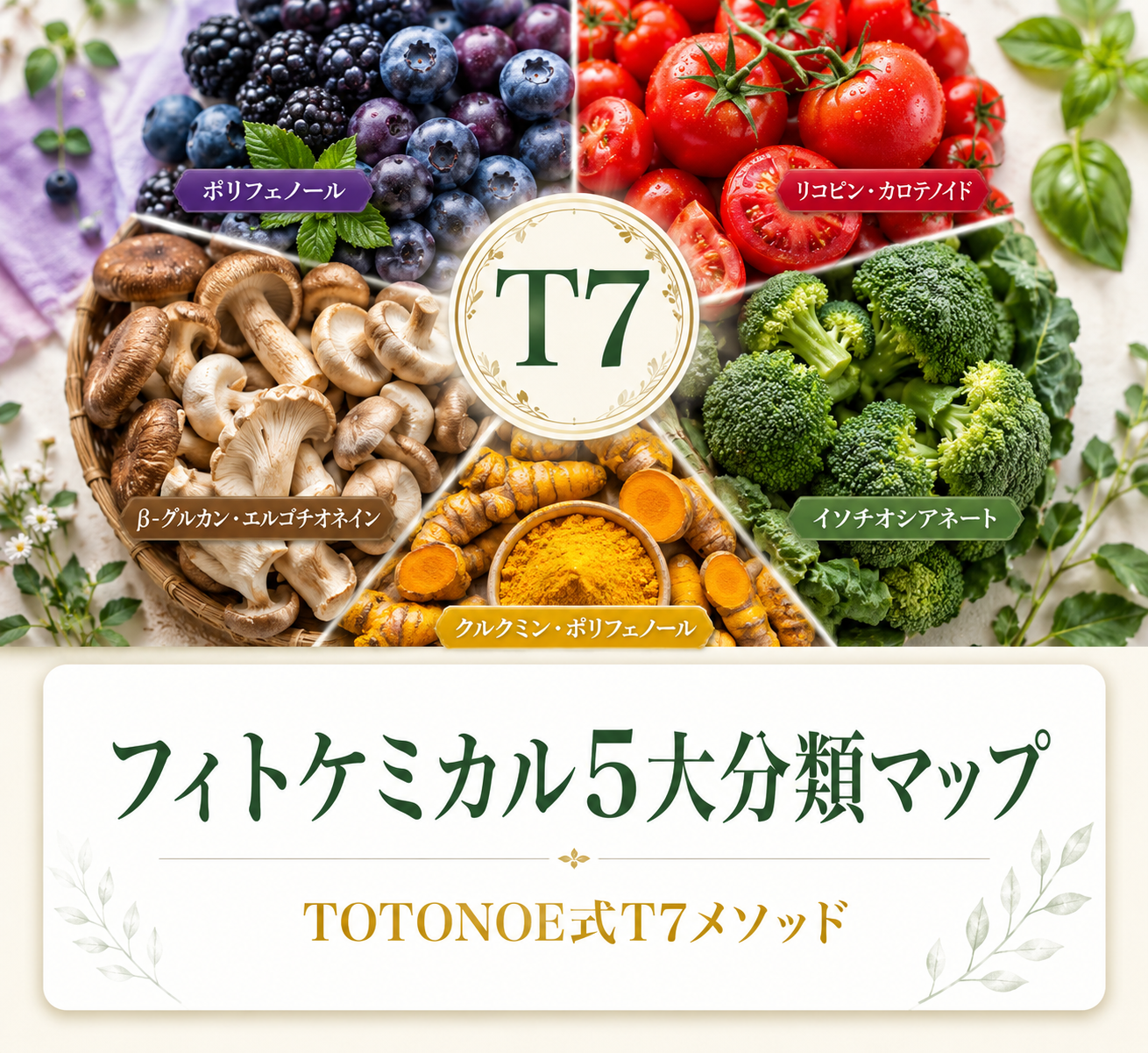 TOTONOE式T7メソッド ── フィトケミカル5大分類マップ