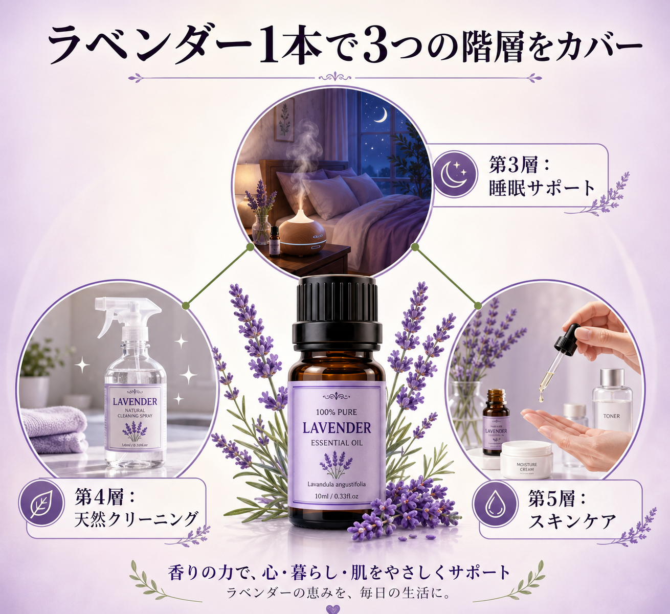 図解: ラベンダー1本で複数の階層をカバーする実例