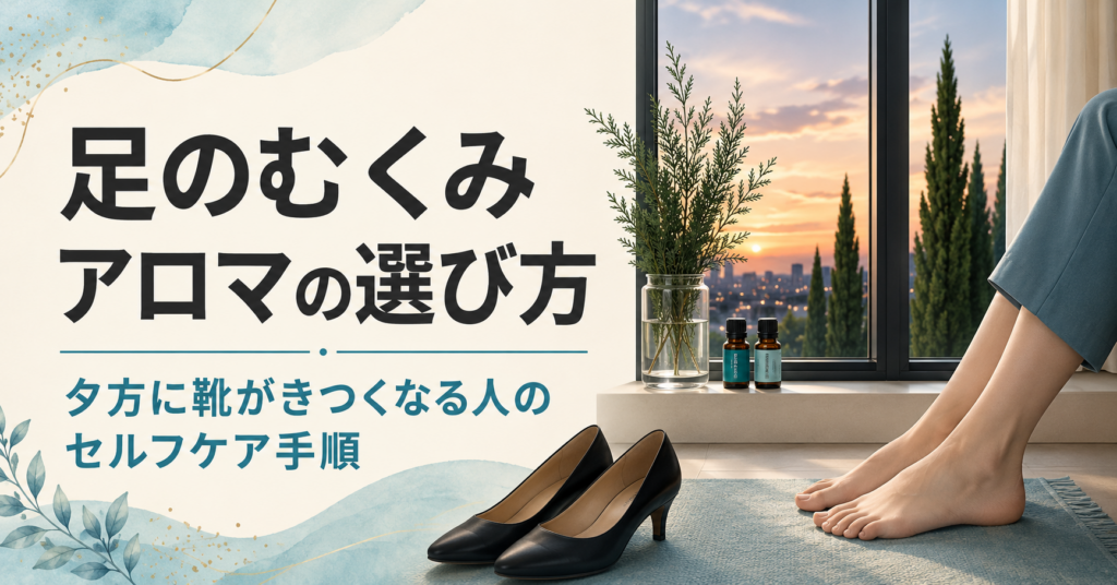 足のむくみとアロマ｜夕方に靴がきつくなる人のセルフケア手順