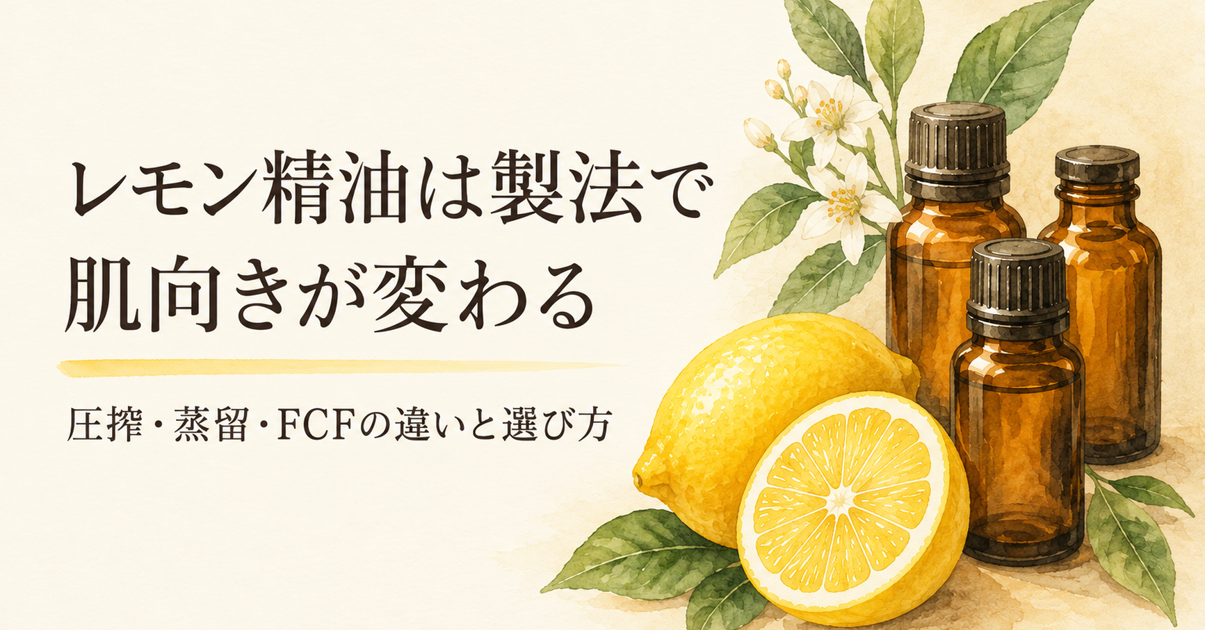 レモン精油は"製法"で肌向きが変わる|圧搾・蒸留・FCFの違いと選び方